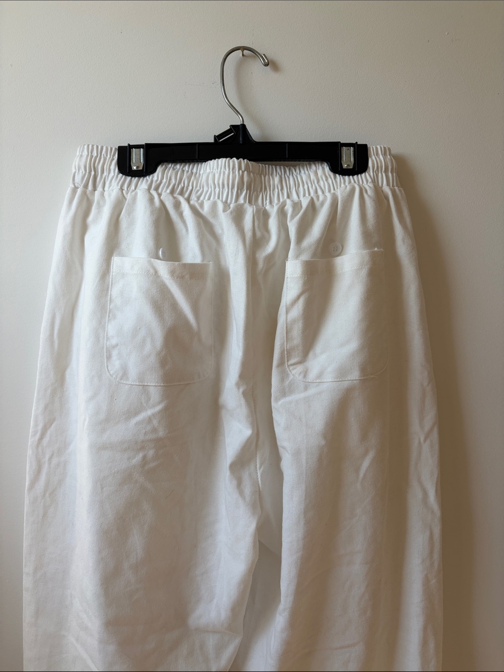 White Lace-Up Drawstring Capris - Picture 7 of 11